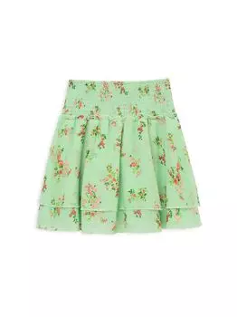 Ярусная юбка с цветочным принтом для маленьких девочек Peek