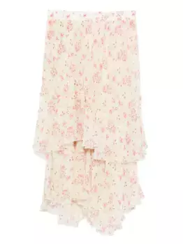 Ярусная юбка с цветочным принтом STYLAND, нейтральный