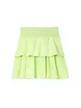 Ярусная юбка со сборками для маленьких девочек и девочек Rockets Of Awesome, цвет washed lime