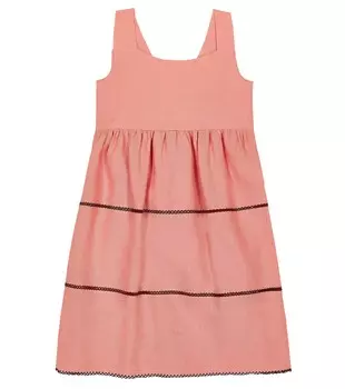 Ярусное льняное платье Loro Piana, розовый