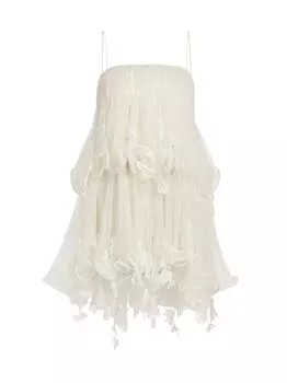 Ярусное мини-платье Wendall Danielle Frankel, слоновая кость