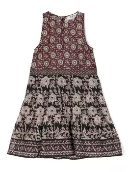 Ярусное платье Danae с цветочным принтом Sea, черный