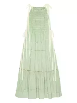 Ярусное платье GANNI, зеленый