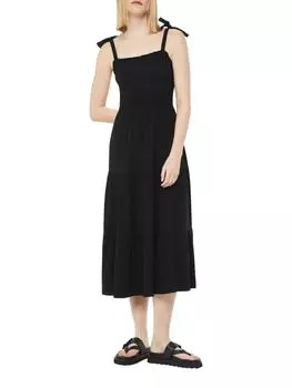 Ярусное платье из джерси со сборками Whistles, черный