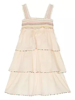 Ярусное платье Junie ZIMMERMANN Kids, желтый