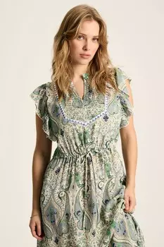 Ярусное платье Lillia с завязкой на талии Joules, синий