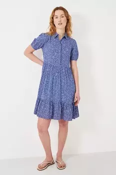 Ярусное платье-рубашка с точечным принтом Carlie Crew Clothing Crew Clothing Company, синий
