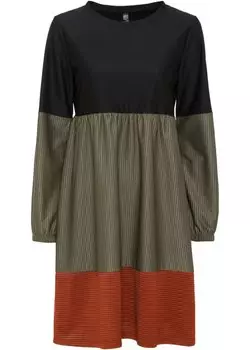 Ярусное платье с ребристой структурой Rainbow, черный