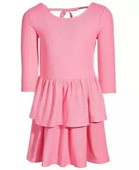 Ярусное платье с рюшами в рубчик для малышей и маленьких девочек, созданное для Macy's Epic Threads