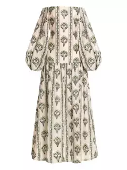 Ярусное платье Senlis Moriche с цветочным принтом AGUA BY AGUA BENDITA, нейтральный