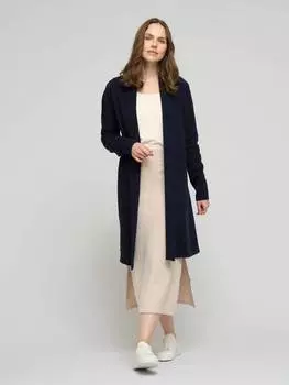 Ярусный кардиган из чистой овечьей шерсти alana Celtic & Co., темно-синий