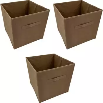 Ящик для хранения ADOB «складные коробки», (комплект, 3 шт.), включая ручку, коричневый