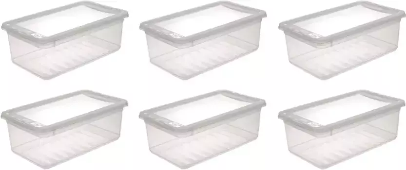 Ящик для хранения хранителей "bea", (набор, 6 шт.), 6x5,6 л, с системой контроля воздуха Keeeper 19,5х12 см, цвет transparent