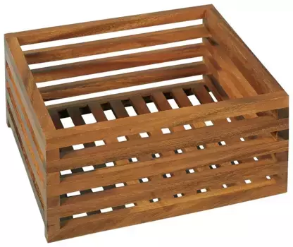 Ящик для хранения Mve "АКАЦИЯ", сетчатый ящик из древесины акации 28х13,5х28 см, цвет holzfarben