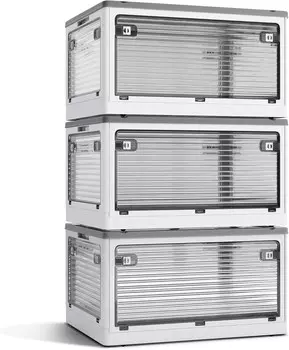 Ящик для хранения, все направления, набор из 3 шт., ширина 23,6 x глубина 16,5 x высота 13,4 дюйма (60 x 42 x 34 см), емкость 23,7 галлона (85 л), складной, органайзер для одежды, с колесиками, футляр для хранения, одежда Aroya