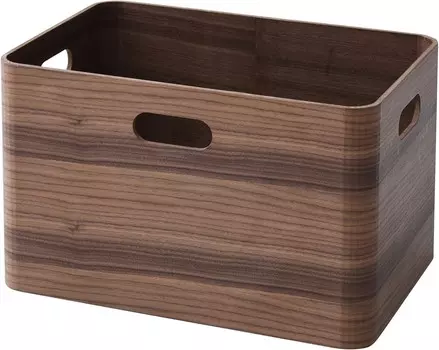 Ящик для хранения Yamazen TSB-1 (BR), ширина 15,0 x глубина 10,2 x высота 9,4 дюйма (38 x 26 x 24 см), ореховое дерево, штабелирование, ручка в комплекте, готовое изделие,, Brown (Walnut)