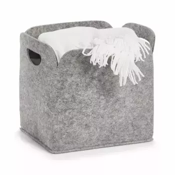 Ящик для хранения Zeller Present, высокий, фетр, 30x24x30, серый