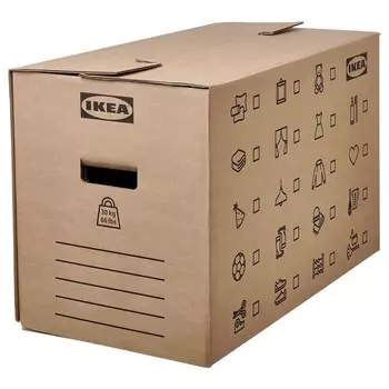 Ящик для переезда, коричневый, 64x34x40 см/80 л, DUNDERGUBBE IKEA