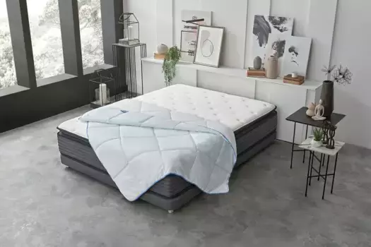 Yatas Bedding Одеяло из синтетического волокна "Dacron Climarelle Cool", легкое, наполнитель полиэстер, чехол хлопок, (1 шт.), идеальное одеяло для лета 200х200 см, синий