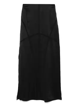 YEHUAFAN шелковая юбка макси, черный
