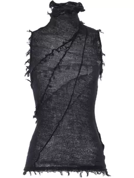 YEHUAFAN трикотажный топ без рукавов, черный