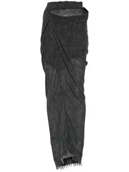 YEHUAFAN юбка макси с драпировкой, серый