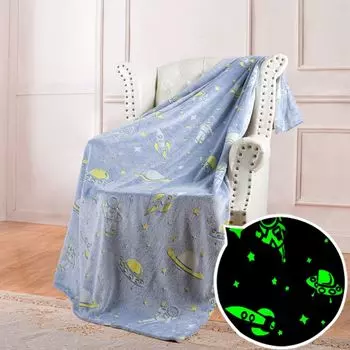 YisibaihTao Двустороннее светящееся в темноте фланелевое одеяло, детское приятное одеяло, диванное одеяло для девочек, мальчиков, подарок, Рождество, детское одеяло, подходит для всех сезонов, 152 x 127 см, 6 #