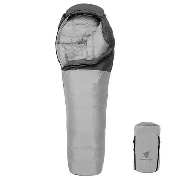 Yjhome альпинизм кемпинг зимний теплый спальный мешок открытый кемпинг портативный серый 200*83 см