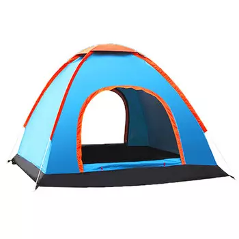 Yjhome кемпинговая двойная палатка на 2 человека, 3–4 человека, быстрооткрывающаяся уличная пляжная дорожная палатка, синяя палатка на 2–3 человека [двойная дверь]