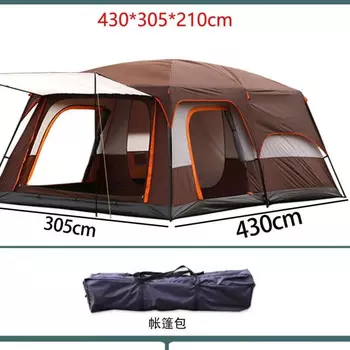 Yjhome походная палатка на открытом воздухе, полный комплект из двух спален и одной палатки для гостиной, портативная парковая палатка, большая кофейного цвета