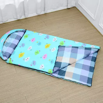 Yjhome съемный детский спальный мешок с капюшоном для дома, кемпинга, студенческого спального мешка с принтом 160 (130 + 30) *65 см