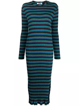 YMC платье миди Raindrops в полоску, мультиколор