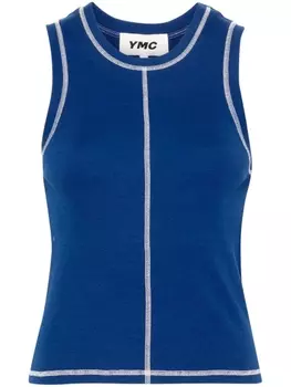 YMC топ Dot в рубчик, синий