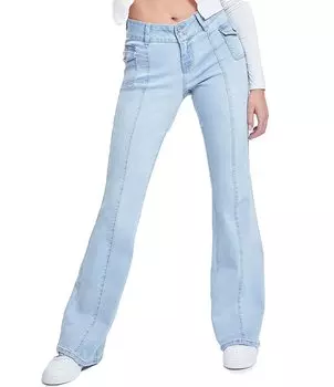 YMI Jeanswear Расклешенные джинсы карго с низкой посадкой, синий