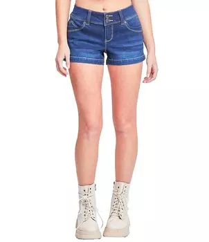 YMI Jeanswear Шорты с низкой посадкой и двумя пуговицами спереди, синий