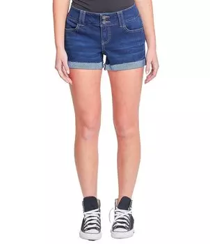 YMI Jeanswear Шорты с низкой посадкой и манжетами на 2 пуговицах спереди, синий