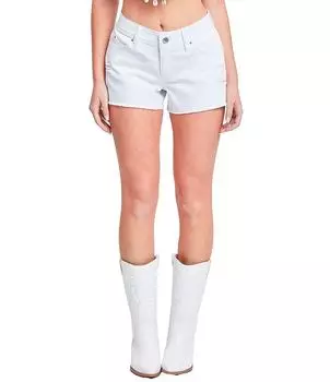 YMI Jeanswear Шорты WBB с низкой посадкой и потертым краем, белый