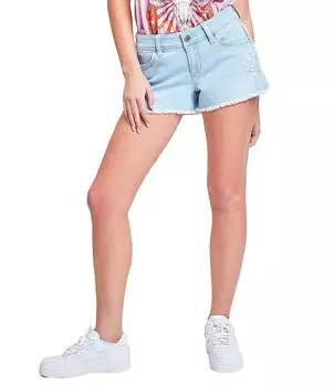 YMI Jeanswear Шорты WBB с низкой посадкой и потертым краем, синий