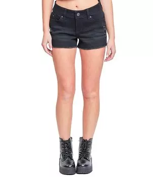 YMI Jeanswear Шорты WBB с низкой посадкой и потертым краем, черный