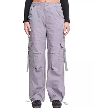 YMI Jeanswear Свободные брюки-карго с высокой посадкой и завязками на подоле, серый