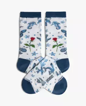 Ynes Suelves белые женские носки русалки Jimmy Lion, синий