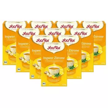Yogi Tea, органический имбирно-лимонный чай, 17 пакетиков, 10 шт. в упаковке (10 х 30,6 г)