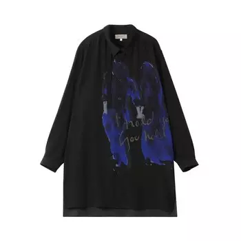 Yohji Yamamoto Блузка с длинными язычками G-Holding Hands, цвет Черный