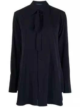 Yohji Yamamoto блузка с длинными рукавами и завязками, синий