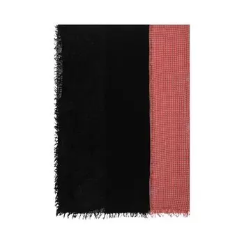 Yohji Yamamoto Двухцветный шарф с иглопробиванием, Черный/Красный