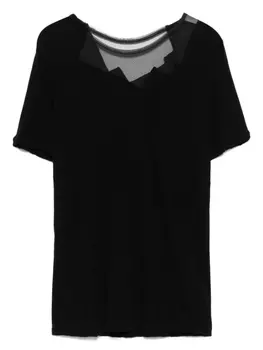 Yohji Yamamoto футболка с сетчатыми вставками, черный