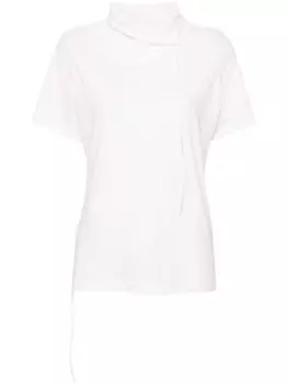 Yohji Yamamoto футболка с высоким воротником, белый