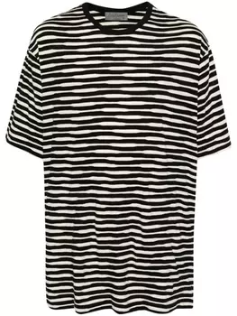 Yohji Yamamoto футболка в полоску, черный