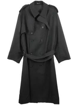Yohji Yamamoto K-Chin Flap trench coat, черный