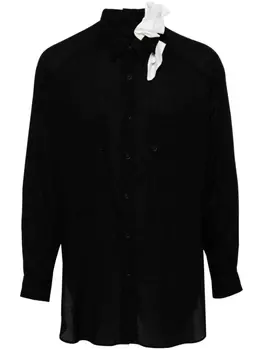 Yohji Yamamoto layered appliqu-detail shirt, черный